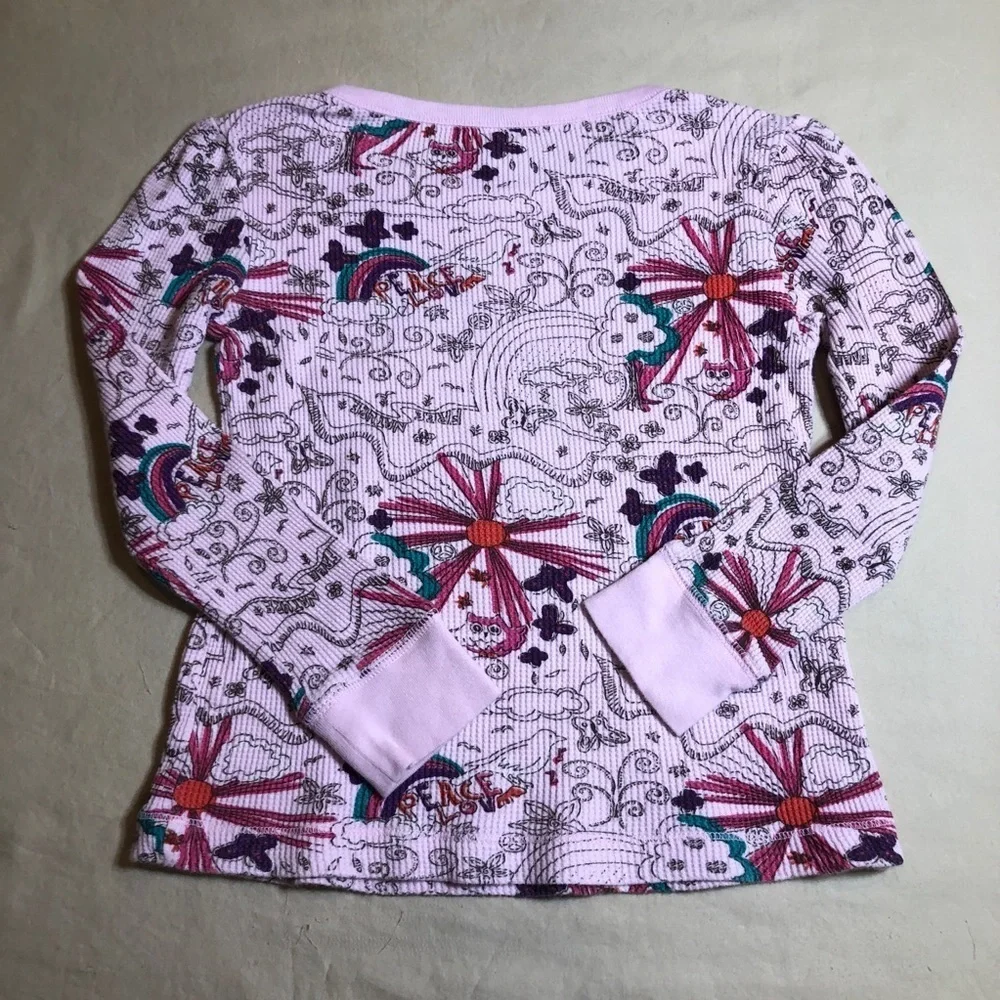 Old Navy Peace Love Design Girls Thermal Top